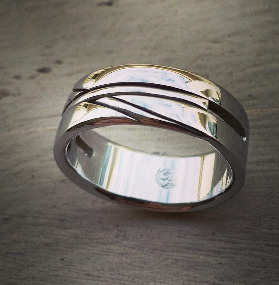 Unisex stainless ring, handmade ring hypoallergenic wedding band