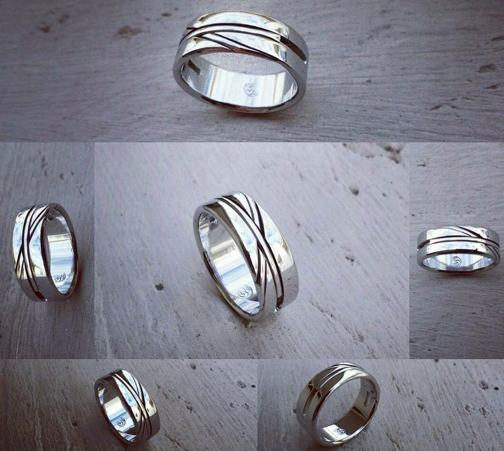 Unisex stainless ring, handmade ring hypoallergenic wedding band