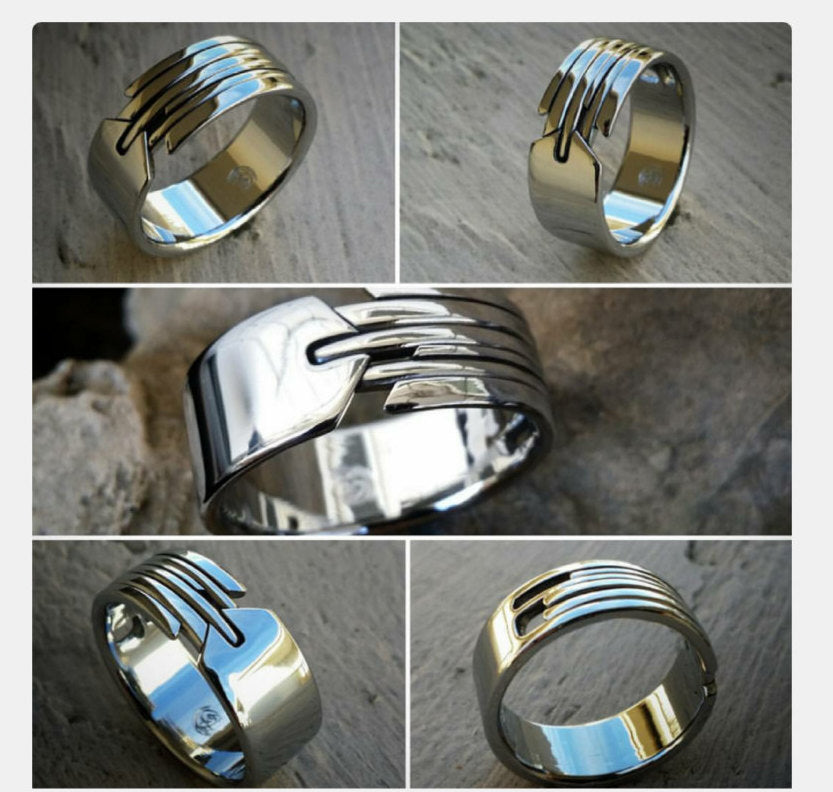 16 &quot;QUILL&quot; handmade stainless steel ring (not casted)