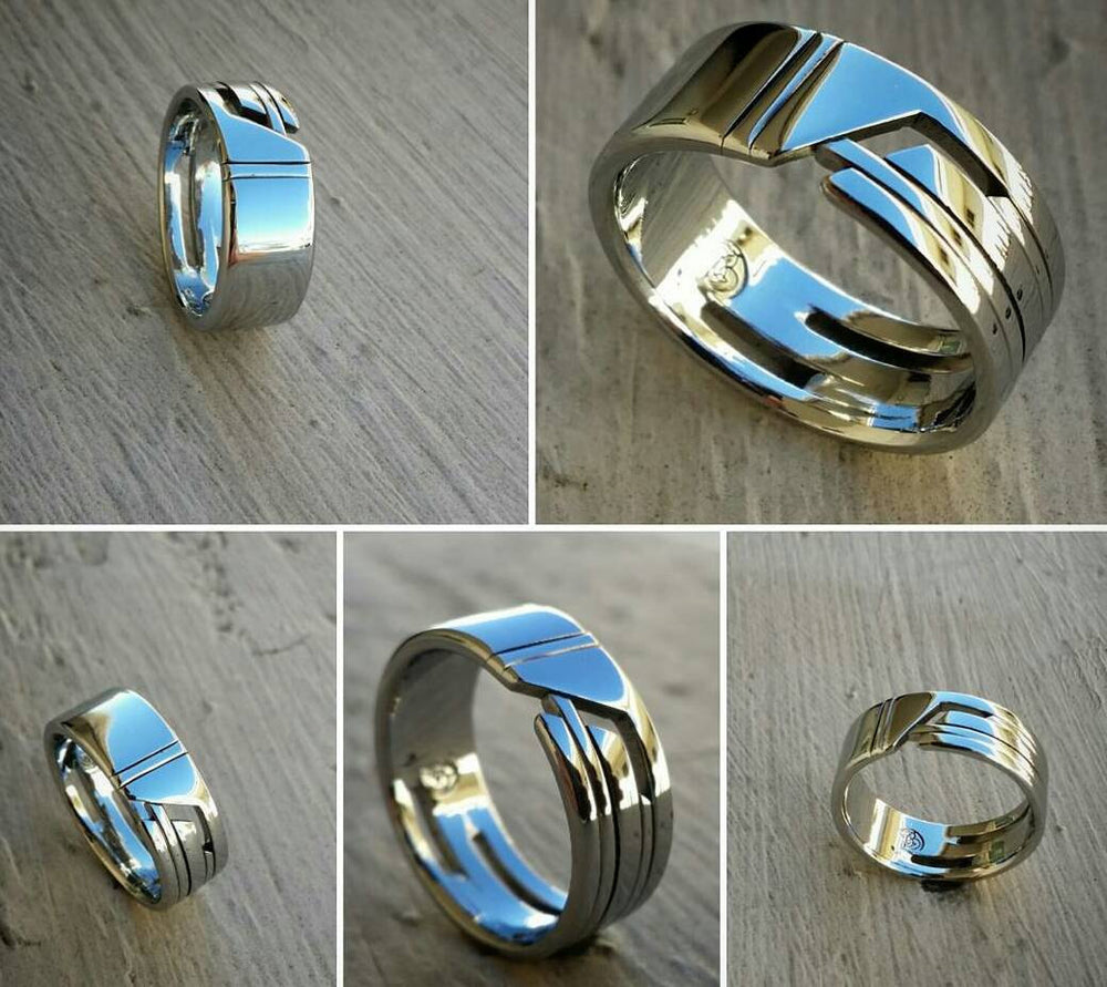 02 &quot;STANCHION&quot; handmade stainless steel ring (not casted)