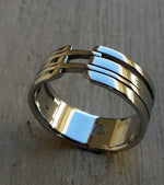 08 "VIADUCT" handmade stainless steel ring (not casted) mens rings wedding band custom jewelry