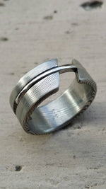 Stainless steel Damascus  &quot;DEBONAIR&quot; handmade ring