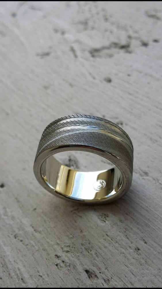 Gold & Stainless Damascus 10mm (Customizable band)