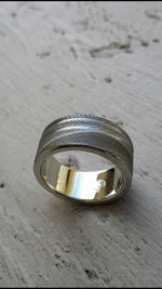 Gold & Stainless Damascus 10mm (Customizable band)