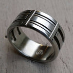 30 &quot;TRESTLE&quot; handmade stainless steel ring (not casted) hypoallergenic mens rings wedding band mens jewelry wedding rings