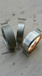 Damascus ring Stainless steel Damascus &quot;WOODGRAIN&quot; Customizable ring! Med /light color etch damascus steel ring